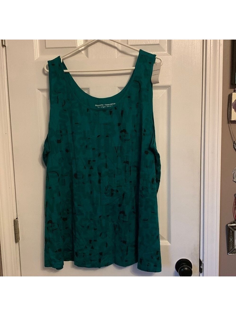 Womens Green and black alphabet tank top 4x